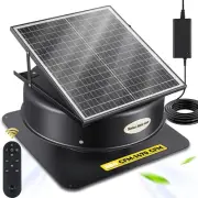 Hybrid Solar Attic Fan with Remote Control 40 Watt Solar Powered Attic Fan, 880-