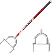 Garden Weasel Core Aerator - Long Handle | Aerator and Dethatcher | Lawn Coring Tool for Grass | Weather and Rust Resistant | 91818
