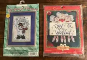 Christmas Counted Cross Stitch Lot Snowman Angels Janlynn