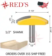 REDS Y80957-8 - 2-1/2 DIA Cove Crown or Bowl Router Bit 1/2" Shank