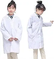 Kids Doctors White Lab Coat Scientist Childrens Fancy Dress Costume Girls Boys
