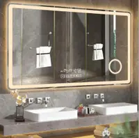 在飛比找樂天市場購物網優惠-【現貨免運】方形浴室鏡LED鏡子智能浴室鏡壁掛鏡掛墻鏡（三色