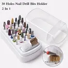 30 Holes Nail Drill Bits Holder for Acrylic Nail Drill Bits Storage Nail Tool-UI