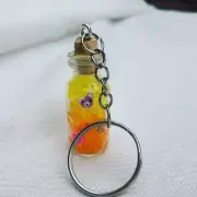 Handmade Mini Glass Bottle Key Tag Keychain Bottle With Cork Valentine Gift