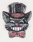 Needlepoint Canvas Hand Painted Happy Halloween Cat Vintage 18 mesh Was $42