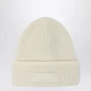 [JACQUEMUS] Ribbed wool hat off white One size White