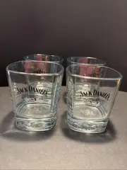 Set Of 4 Jack Daniels Whiskey Low Ball Cocktail Drinking Glass