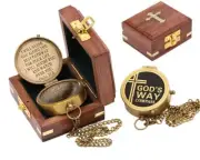 God’s Way Compass Psalm 328 Solid Brass Directional Engraved Compass Baptism ...