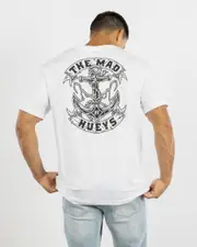 [The Mad Hueys] The Mad Hueys Men's Drop Anchor T-Shirt in White Size Large L White