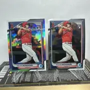 2024 Topps Chrome Nolan Schanuel Refractor /499 #41 2 Card Lot