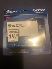 Brother P-touch TZe-261 Tape Black on White, 1-1/2”