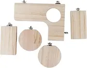 5X Hamster Cage Platform Set Bird Wooden Platform Habitat Decor Wood Perch Stand Cage Corner Shelf for Mice Rat Parrot Gerbil Exercise Toys