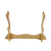 2 Tier Bamboo Samurai Sword Katana Holder Stand Bracket Assembly Display Rack
