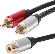 Female to 2 Male RCA Jack Adapter Aux Y Cable Splitter Amplifier Subwoofer