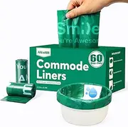 Commode Liners with Absorbent Pads,60 Bedside Commode Liners and 60 Commode Pads, Medical Grade Pack Commode Liners, Adult Potty Chair Liners Bedside Commode Liners Disposable
