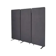 Z I P Acoustic Divider Screen - 3 Panels - 1650x1830x28mm Graphite