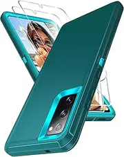LeYi for Galaxy S20-FE-5G Case: Samsung Galaxy S20 FE 5G Case with 2 Pack HD Screen Protectors, Heavy Duty 3 in 1 Samsung S20 FE Case, Military Grade Shockproof Phone Case for Samsung S20 FE, Teal