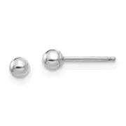 Real 14kt White Gold Madi K Polished 3mm Ball Post Earrings