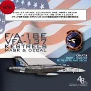 1/48 1/72 F/A-18E VFA-137 Kestrels CVN 72 2012 Mask Decal for Meng/Academy Model