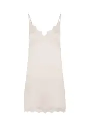 Simone PÉRÈLE Satin Secrets Lace-trimmed Satin Chemise - Light Pink 1 (UK 8 / S)