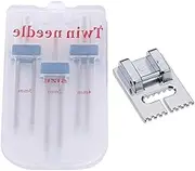 1 Set Silver Twin Stretch Machine Needle Double Twin Needles Pins Sewing Machine Double Needle for Brother JANOME Singer Sewing Machine Domestic Sewing Machine Sewing Machine Needles Serger Needles