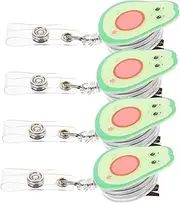 Tofficu 4Pcs Portable Badge Clips Wear Resistant Badge Buckles Retractable Name Tag Holders for Office School Hospital and Design