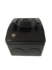 10x CROWN Weatherproof 1 Gang Light Switch Waterproof 16A IP66 Single - Black