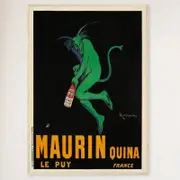 Galrie Maurin Quina Le Puy Vintage Advertising Poster by Leonetto Cappiello Wall Art, Wood Frame, 70 x 100cm (28 x 40inch)