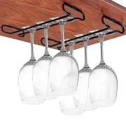 2 Pack 10" Under Cabinet Wine Glass Rack Holder Metal Stemware Rack