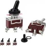 5 Pack Rocker Toggle Switch 15A 250V AC, SPDT Latching Switch with Waterproof Ca