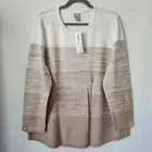 NWT $109 CHICO'S COOLMAX TECH Ombre Shirt Tail Pullover Neutral Sweater 4