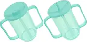 Ipetboom 2pcs Spill Sippy Cups for Adults Ergonomic Drinking Cups with Handle Leak Design for Fluids and Soups for Elderly and Disabled Patients Safe and Comfortable Care