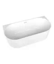 New Seima Back To Wall 1500 Bath Fully Fluted Outer to Rim in Gloss White Sanita