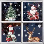 Ivenf Christmas Decorations Window Clings: 4 Sheets Large Rustic Christmas Wi...