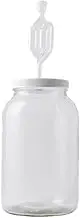FastRack 4X-QAD4-R06S One gal Wide Mouth Jar with Lid and Twin Bubble Airlock, Clear