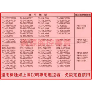 奇美液晶遙控器 RL51-55BT RL51-32RT RC-L11S RL51-55ST RL51-52RT專用免設定