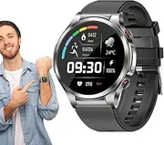 COOBAA Blood Glucose Monitor Watch, Comprehensive Health Monitoring, Sleep Monitor, 1.32" HD Display, Heart Rate Watch, Non-Invasive Blood Sugar Test, Waterproof for iOS