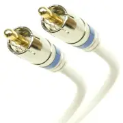 100ft White DUAL RCA Audio Cable Solid Copper 18AWG 75 Ohm CL2 In-Wall Rated