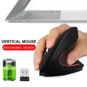 2.4G USB 1600DPI Wireless Mouse Vertical Ergonomic Rechargeable Laptop Optical