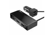 Aerpro 9.6A Five Port USB Phone In-Car Socket Charger With 1.8m Cable 12 24V BLK