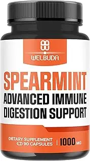 Spearmint Leaf with Advanced Immune Blend Elderberry, Echinacea, Garlic Bulb, Olive Leaf, Astragalus Root & Digestion Support Berberine, Ginger, Turmeric, Cinnamon, Beet Root, Black Pepper - 90 Caps