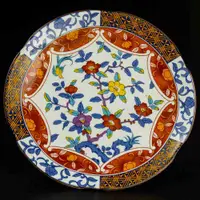在飛比找有閑購物優惠-日本 古伊萬里 黑窯 花草 陶瓷碟 瓷盤
