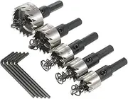 Labymos 5pcs HSS Hole Saw Hole Opening Drills Expanding Drill Hole Saws & Adaptors with Separate Storage Case and Wrenches
