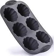 Silicone Bundt Cake Pans, 6-Cavity Mini Fluted Pans Tube Cupcake Baking Pan for Muffins, Non-stick Bakeware Brioche Fancy Molds for Mousse Cake Tart Jelly Pudding Panna Cotta 11.6" x 6.9" x 1.4"