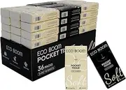 ECO BOOM Soft Pocket Tissues, Travel Size, 36 Packs, One Black Box (18 White, 18 Black)