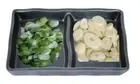 Rectangular 2-Compartment Melamine Soy Sauce Dish Plate Sushi Wasabi Paste Black