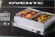 OVENTE Electric Food Buffet Server with 2 Stainless Steel Warming Pans FW152S