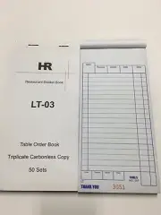 100X Large Size Triplicate Carbonless Restaurant Docket Book LT03 99X210