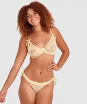 Night Games Adorn You Unlined & String Set - Light Yellow