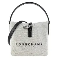 在飛比找momo購物網優惠-【LONGCHAMP】ROSEAU系列帆布LOGO字母兩用水